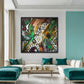 Vibrant Green Abstract Art on Canvas - Large Mixed Media Painting - Luxury Wall Decor - Hand-Painted Modern Art" "Modern Green Gold Artwork - Abstract Oil Painting on Canvas - Large Wall Art - Mixed Media | Nenyasha Cherish Arts