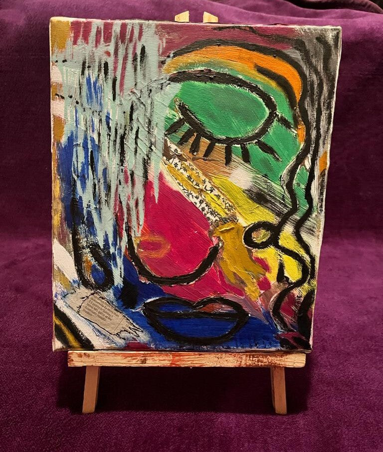 Original Abstract painting, Acrylic on canvas, Picasso Style, Modern Art, Cubism | 10 x 12inches | | Nenyasha Cherish Arts