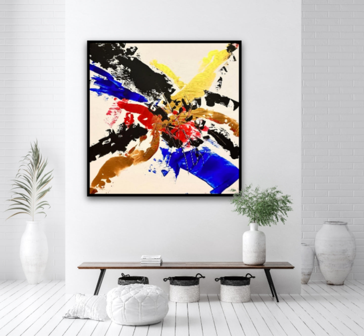 Large Abstract Bright Wall Art | The golden love | 24x24 inches | Nenyasha Cherish Arts