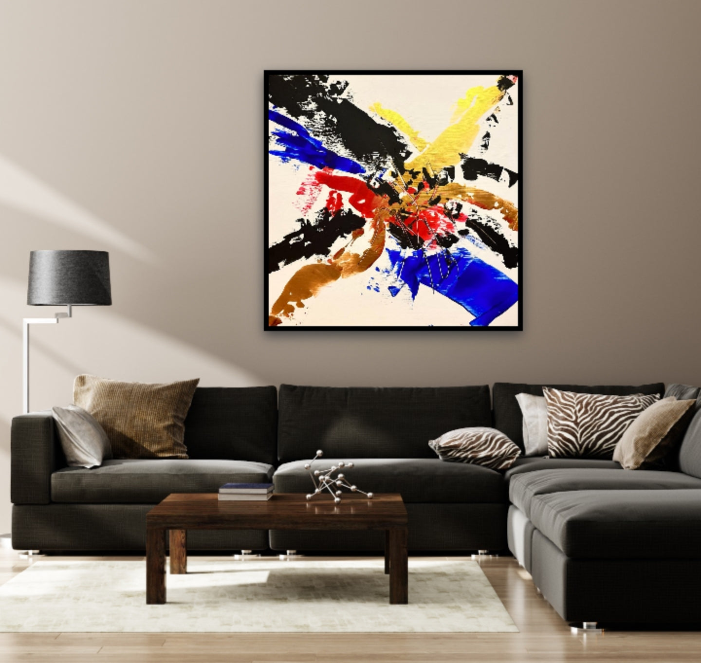 Large Abstract Bright Wall Art | The golden love | 24x24 inches | Nenyasha Cherish Arts