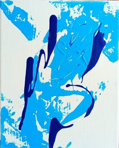 Blue Acrylic canvas Wall Art | Run | 10x8 inches | Nenyasha Cherish Arts