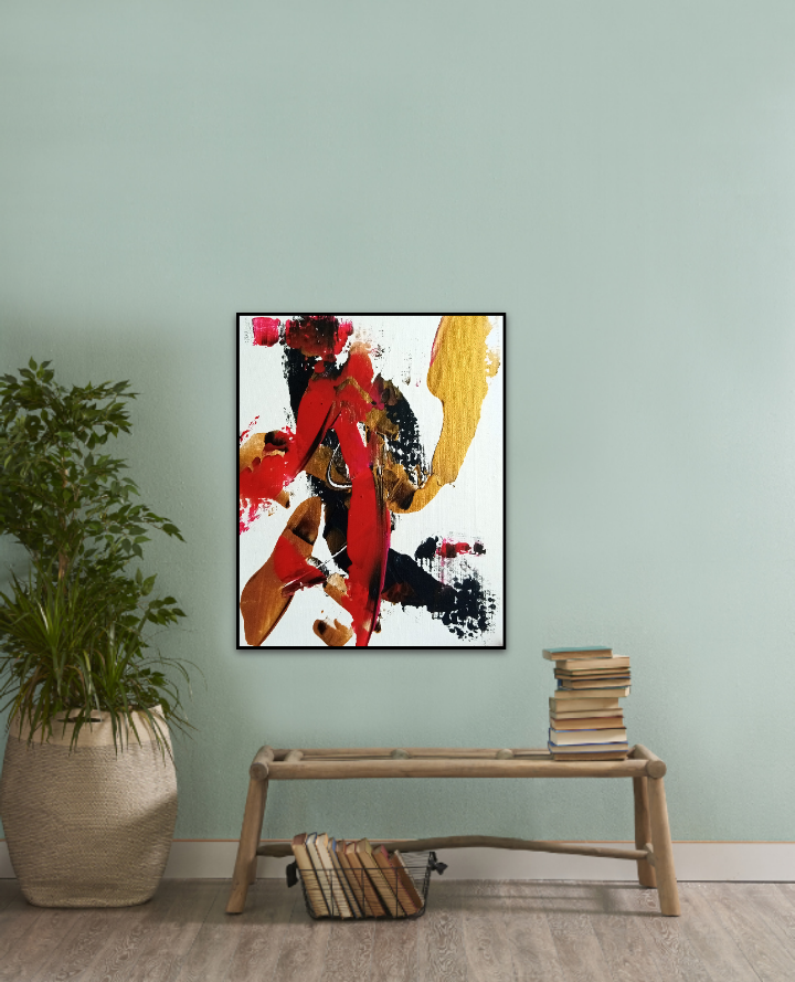 Colourful small abstract art | The walking men | 10x8 inches | Nenyasha Cherish Arts