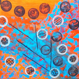 Blue and Orange Contemporary art | Be unique | 24x24" | Nenyasha Cherish Arts