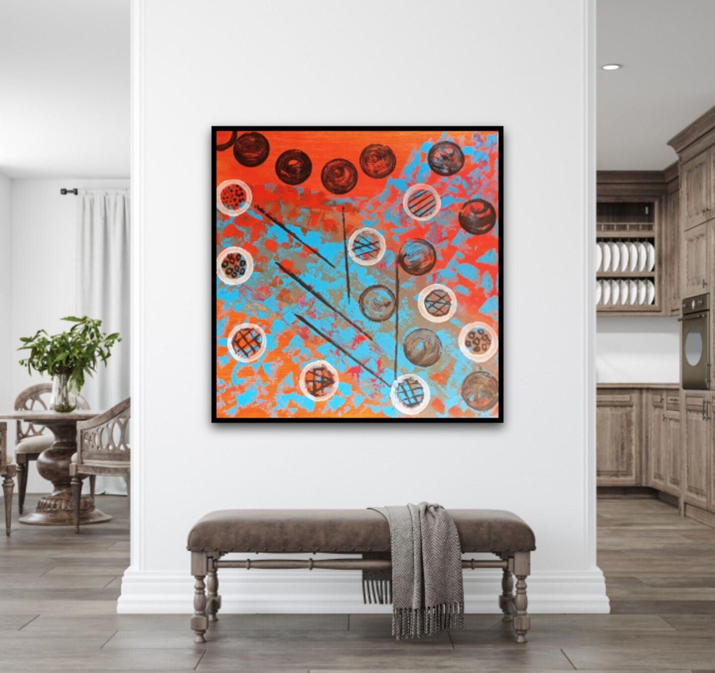 Blue and Orange Contemporary art | Be unique | 24x24" | Nenyasha Cherish Arts