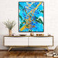"Boho Blue & Gold Abstract Art - Handmade Acrylic Wall Decor for Living Room - Unique Gift " "Abstract Blue and Gold Wall Art - Handcrafted Boho Painting - Gift-Worthy Home 16x20 inches | Nenyasha Cherish Arts