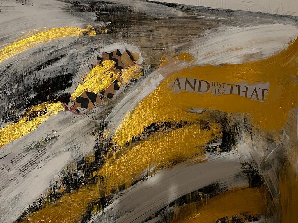 Abstract gold leaf artwork | Turning around for good | 46x31 inches | Nenyasha Cherish Arts