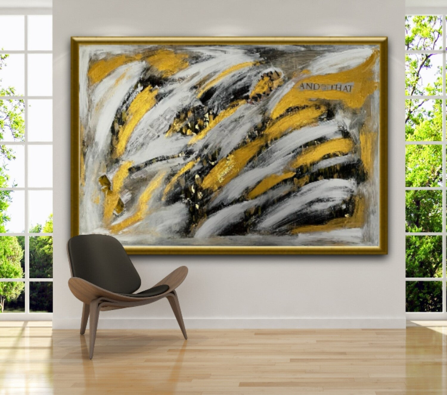 Abstract gold leaf artwork | Turning around for good | 46x31 inches | Nenyasha Cherish Arts