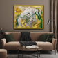 Large modern wall art green and gold | Mix media art | 20 x17 inches | Nenyasha Cherish Arts