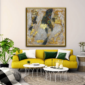 Gold leaf painting | Modern home decor | 21 x 20 inches | Nenyasha Cherish Arts