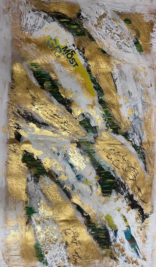 Gold acrylic mixed media | 35 x19 inches | Nenyasha Cherish Arts