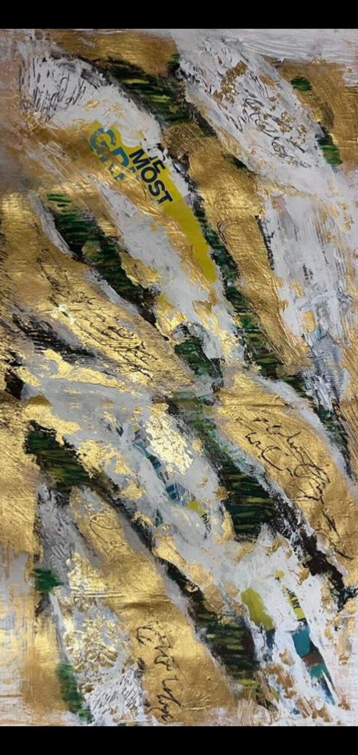 Gold acrylic mixed media | 35 x19 inches | Nenyasha Cherish Arts