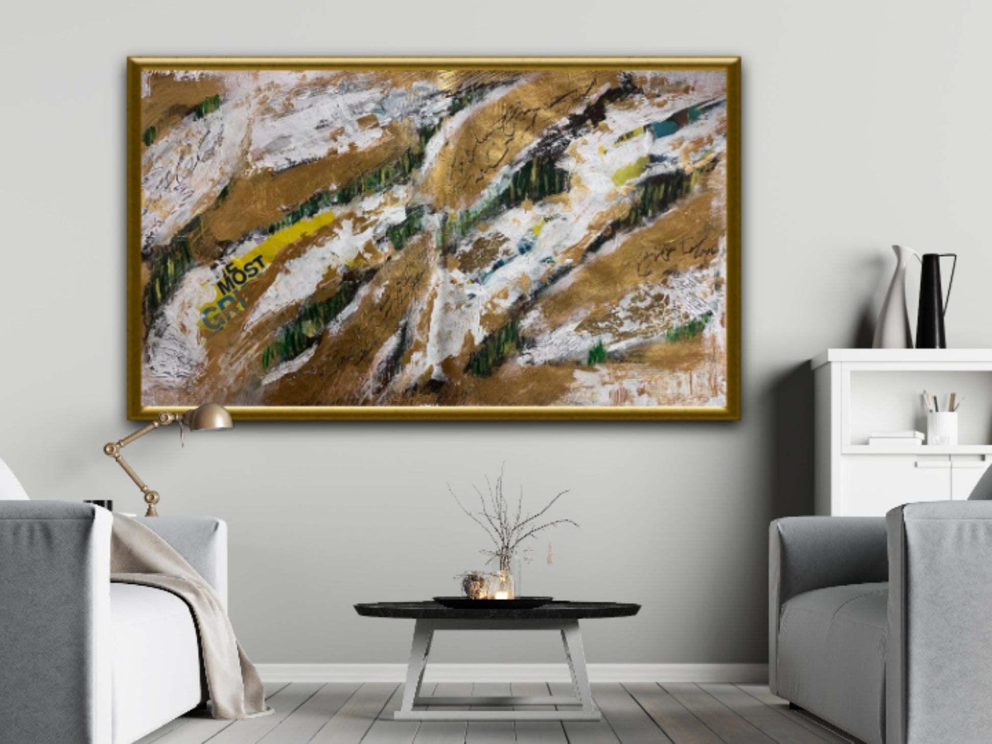 Gold acrylic mixed media | 35 x19 inches | Nenyasha Cherish Arts