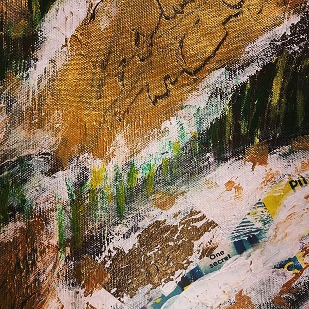 Gold acrylic mixed media | 35 x19 inches | Nenyasha Cherish Arts