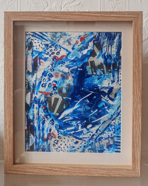 Blue abstract on Card | Blue mixed media abstract art | 10 x 8 inches | Nenyasha Cherish Arts