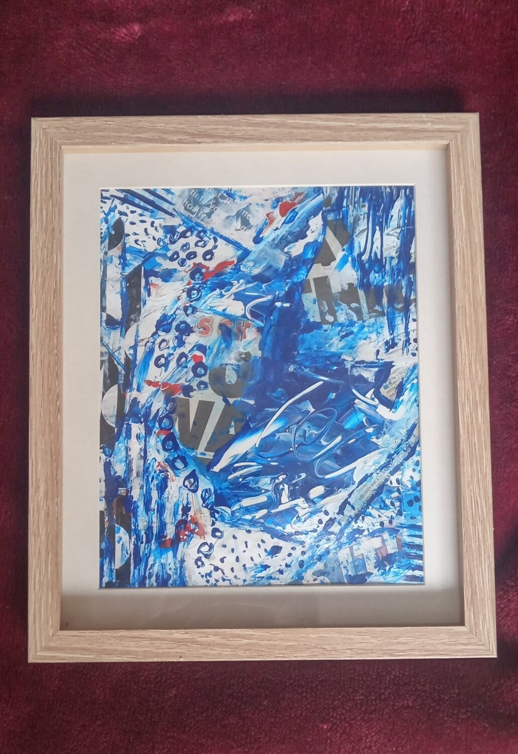 Blue abstract on Card | Blue mixed media abstract art | 10 x 8 inches | Nenyasha Cherish Arts