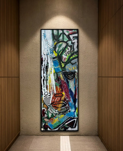 Original Abstract painting, Acrylic on canvas, Picasso Style, Modern Art, Cubism | 32 x12 inches | Nenyasha Cherish Arts