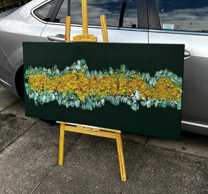 Emerald Green mixed media art | 47 X 24 inches | Nenyasha Cherish Arts