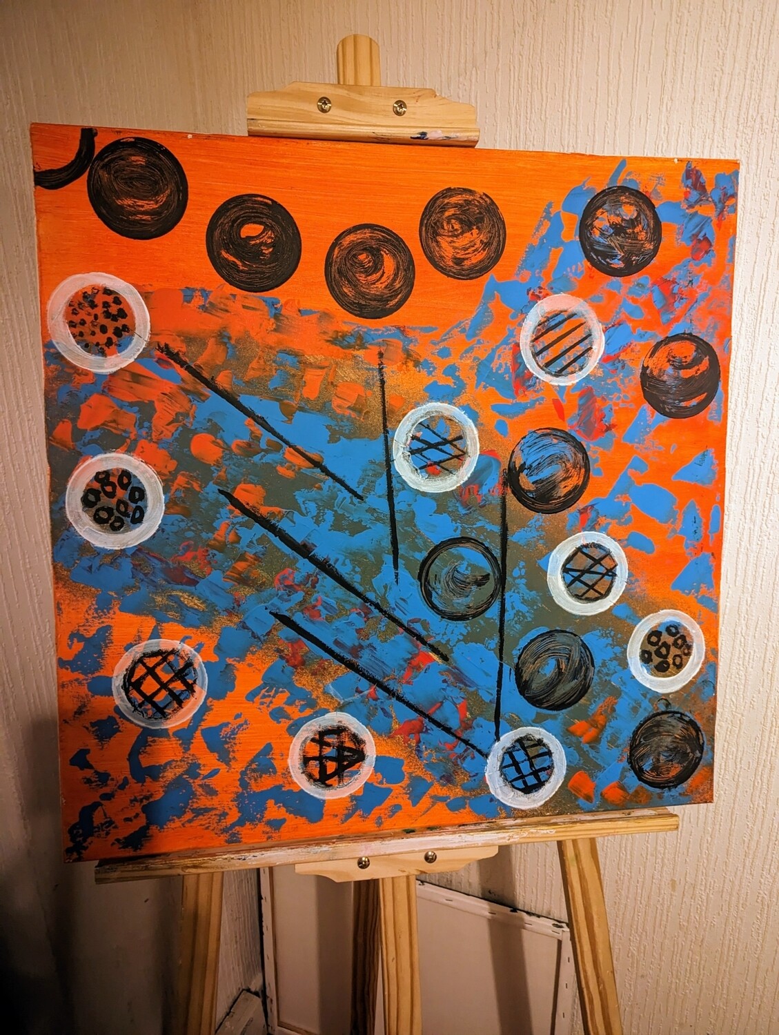 Blue and Orange Contemporary art | Be unique | 24x24" | Nenyasha Cherish Arts