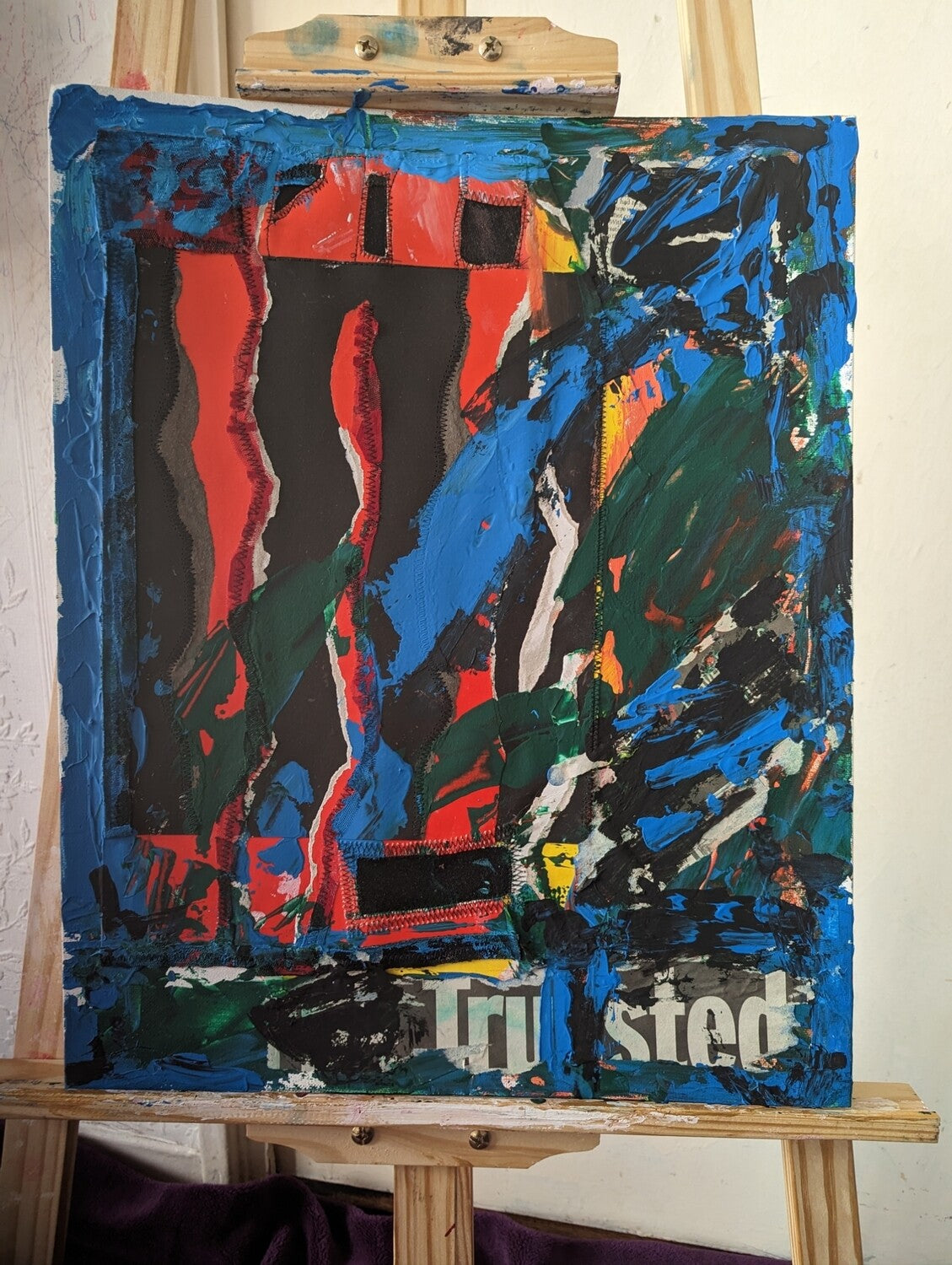 Mixed media art | Blue framed mixed media art | Nenyasha Cherish Arts