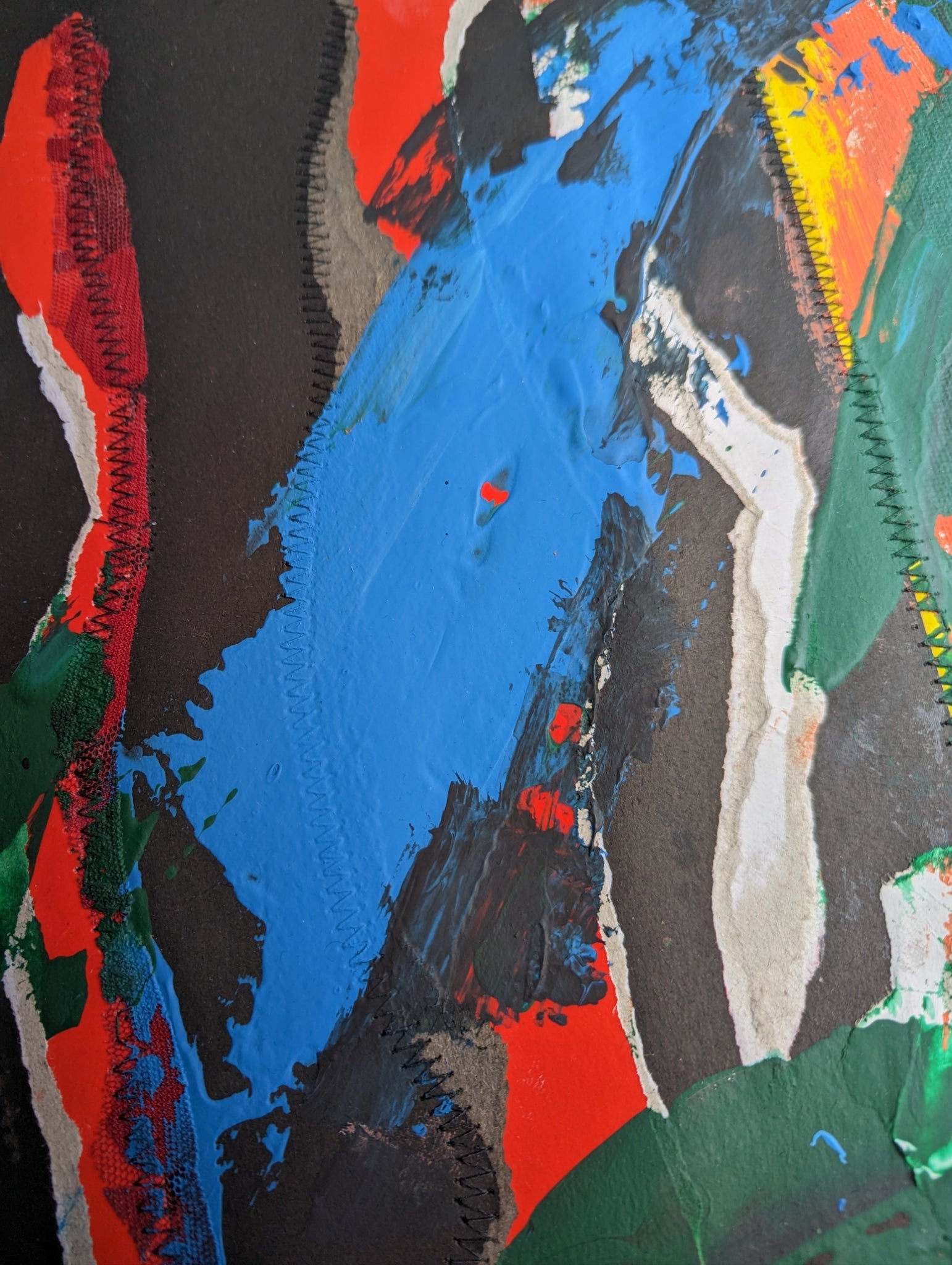 Mixed media art | Blue framed mixed media art | Nenyasha Cherish Arts