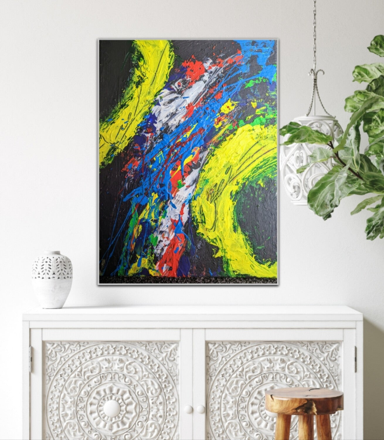 Yellow and blue Abstract Artwork | 16x12" | Nenyasha Cherish Arts