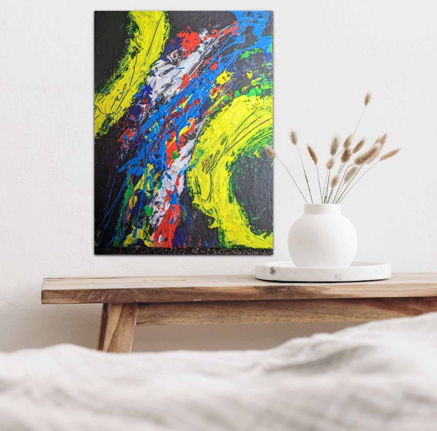 Yellow and blue Abstract Artwork | 16x12" | Nenyasha Cherish Arts