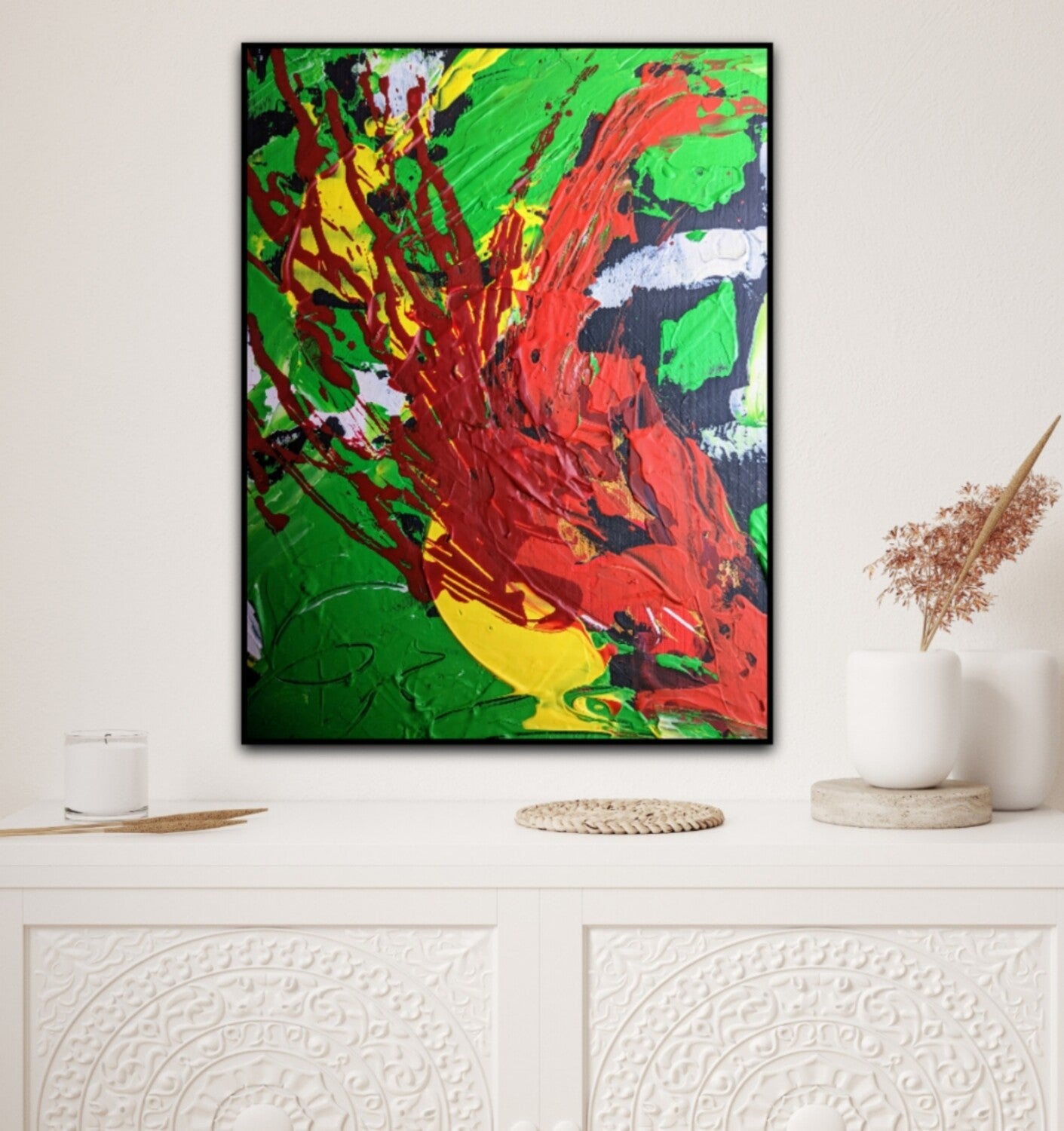 Red Abstract Wall Art | 16x12 inches | | Nenyasha Cherish Arts