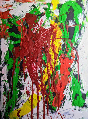 Green and Red acrylic Canvas Art | 16x12" | Nenyasha Cherish Arts