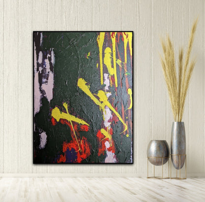 Dark green wall art- Green abstract art- Green canvas art- Luxury wall art- Etsy wall art -Green and gold art -Green abstract wall art-art 16X20 inches | Nenyasha Cherish Arts