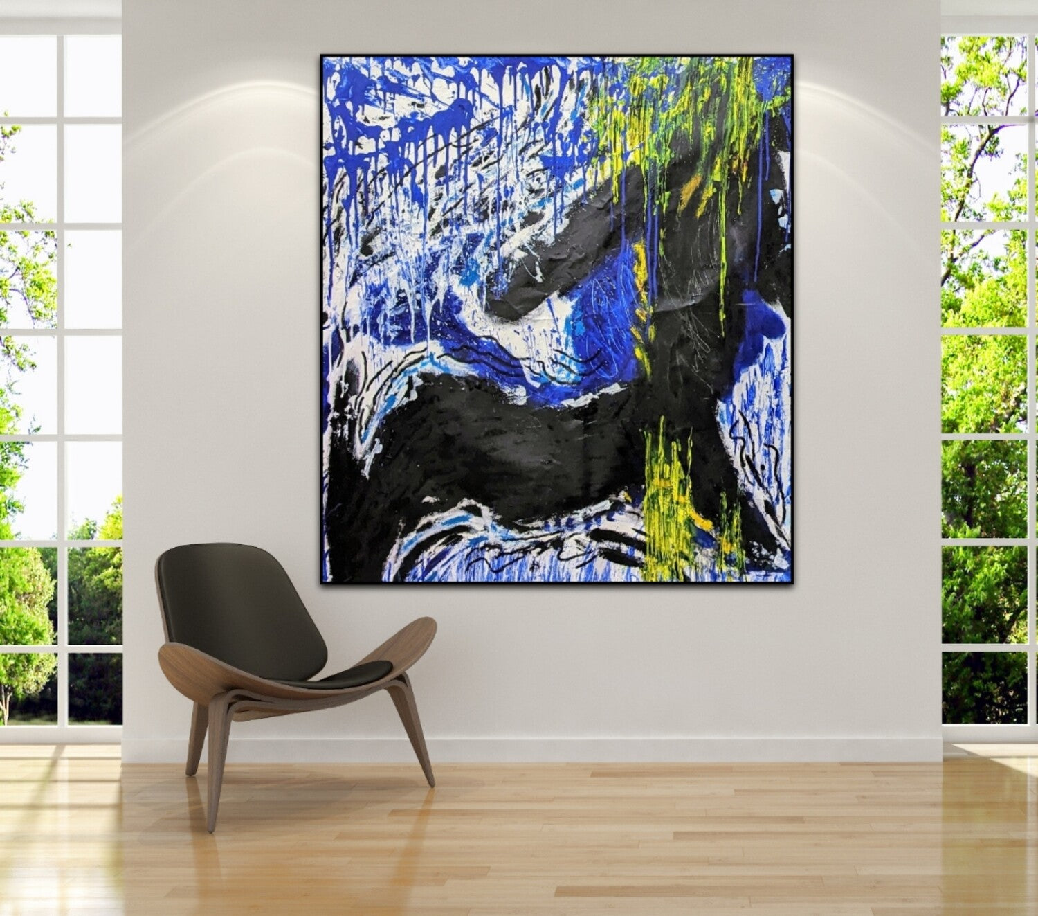 |Vibrant Mixed Media Collage Painting" "Colorful Acrylic Art Print Decor" "Unique Handmade Mixed Media -43 x 47 inches | Nenyasha Cherish Arts
