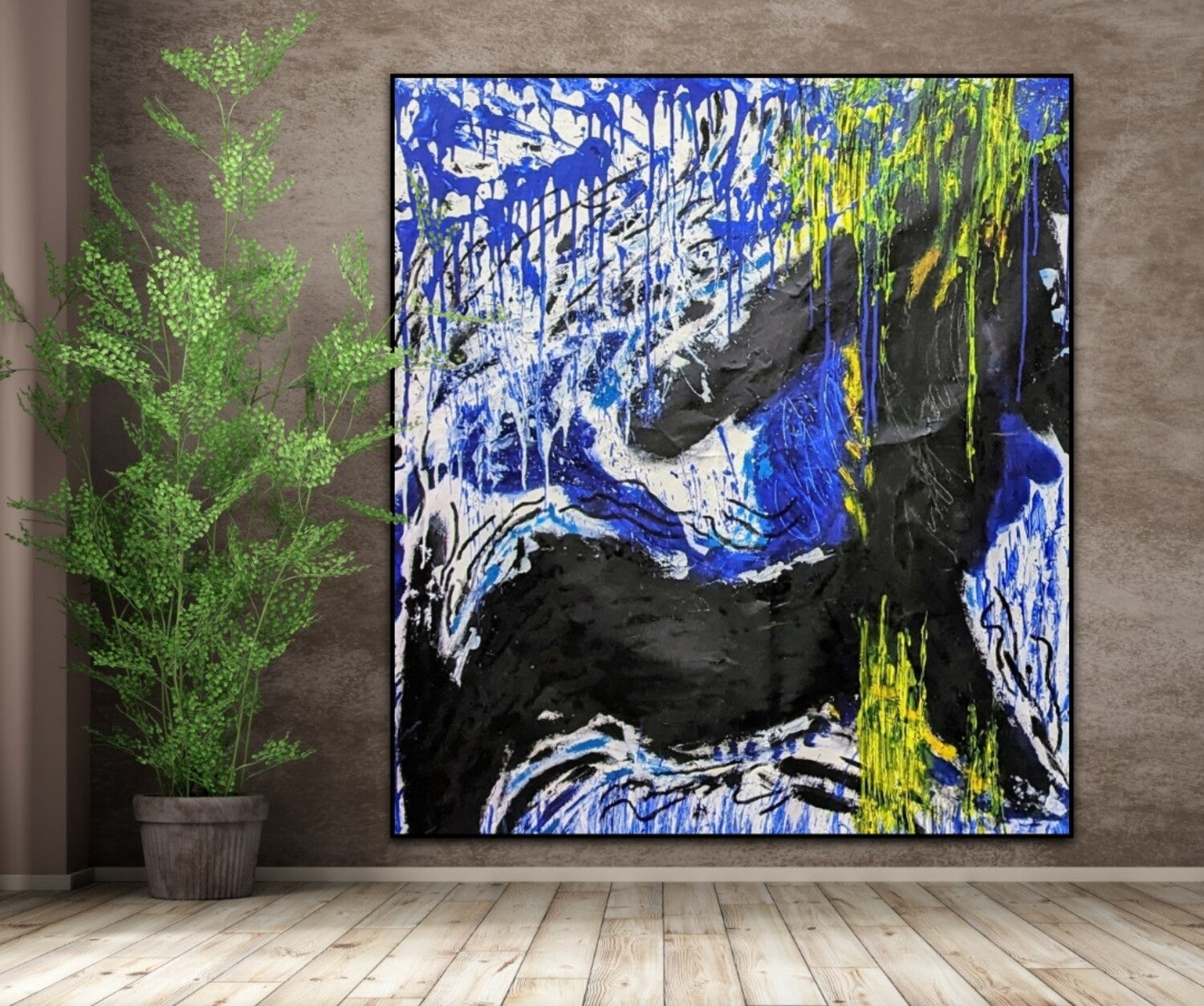 |Vibrant Mixed Media Collage Painting" "Colorful Acrylic Art Print Decor" "Unique Handmade Mixed Media -43 x 47 inches | Nenyasha Cherish Arts