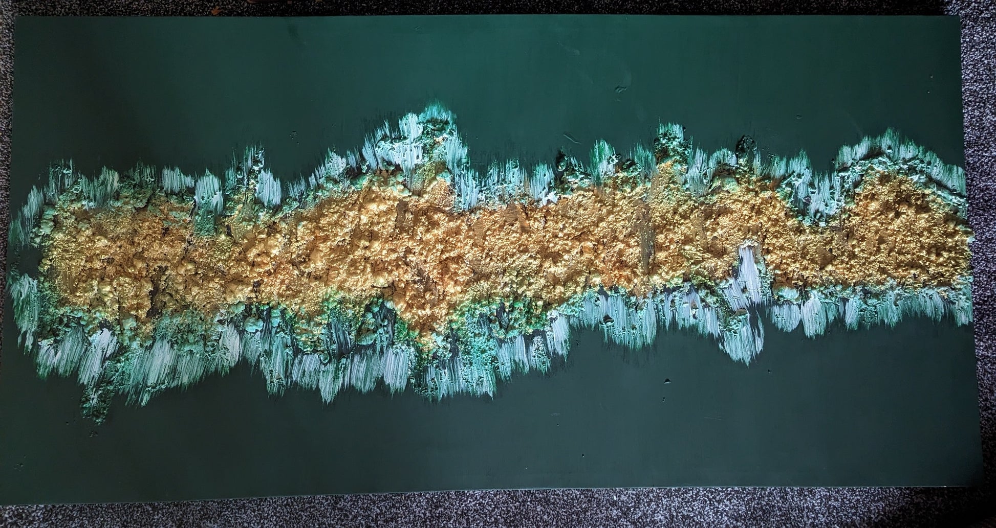 Emerald Green mixed media art | 47 X 24 inches | Nenyasha Cherish Arts