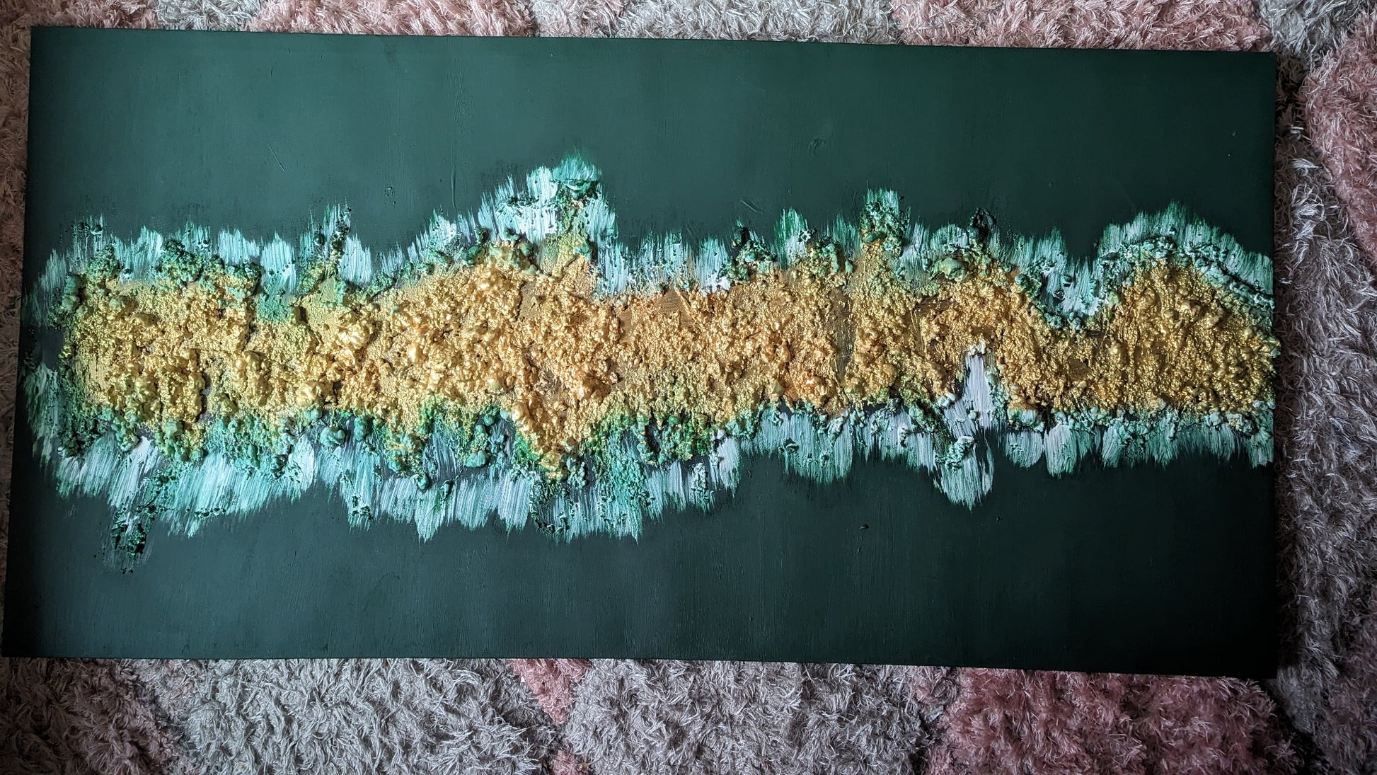 Emerald Green mixed media art | 47 X 24 inches | Nenyasha Cherish Arts