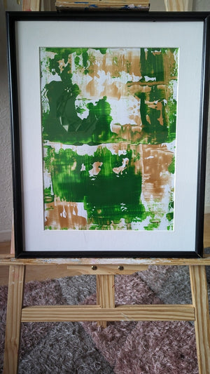 Green framed abstract art on card | Nenyasha Cherish Arts