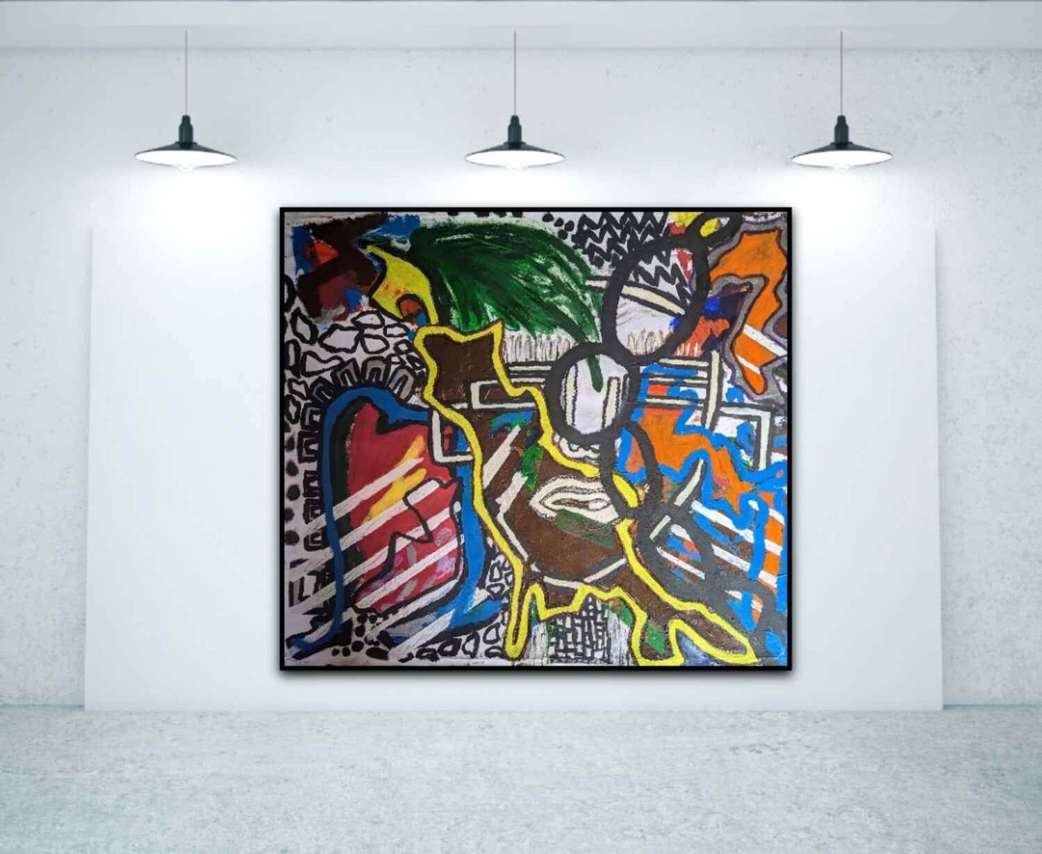 Original Abstract painting, Acrylic on canvas, Picasso Style, Modern Art, Cubism | 47 x 43 inches | Nenyasha Cherish Arts