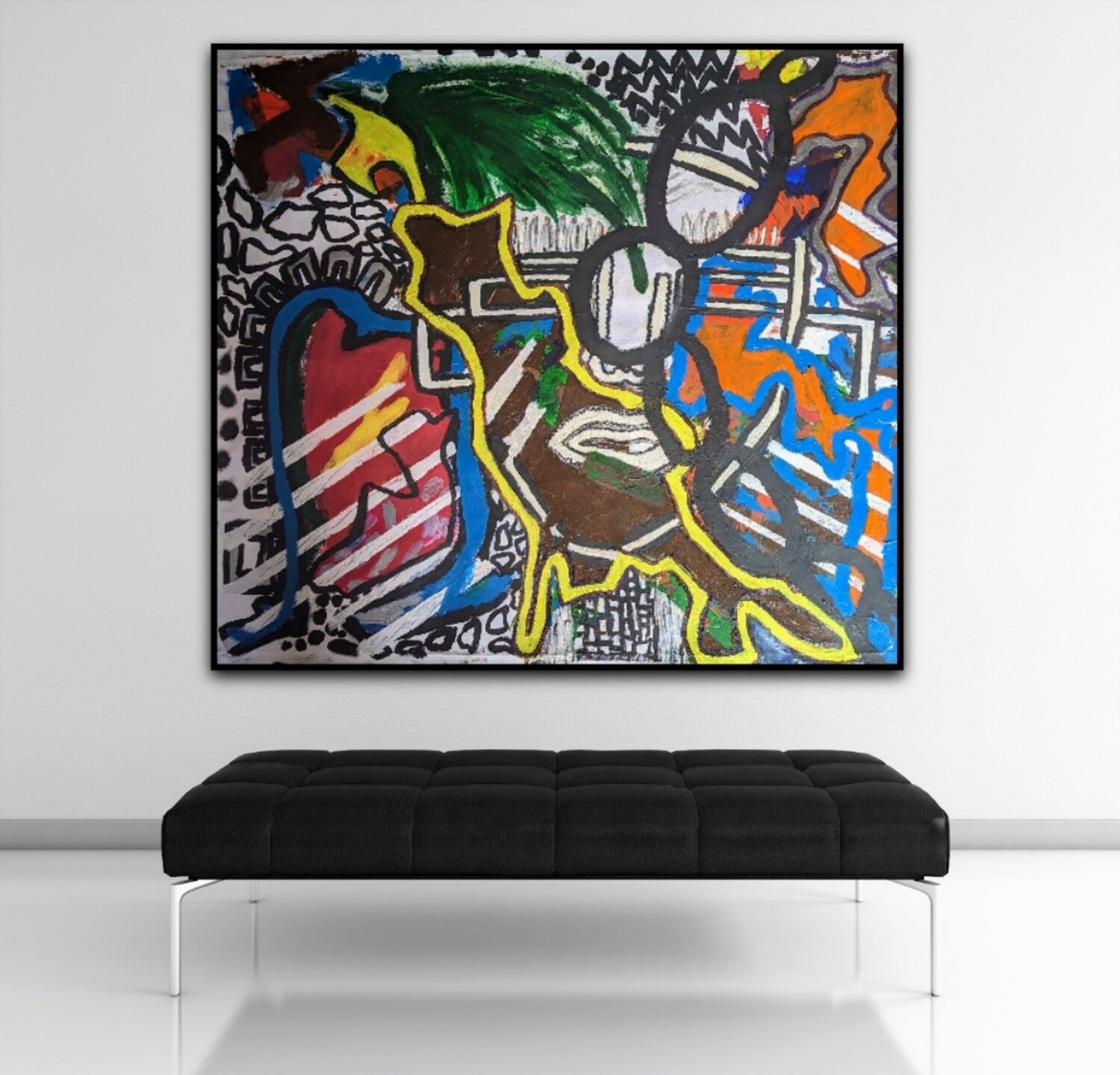 Original Abstract painting, Acrylic on canvas, Picasso Style, Modern Art, Cubism | 47 x 43 inches | Nenyasha Cherish Arts