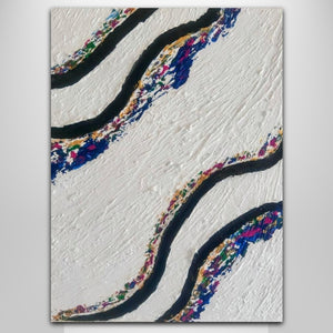 White Abstract wall art on canvas | Evergreen | 16x20" | Nenyasha Cherish Arts