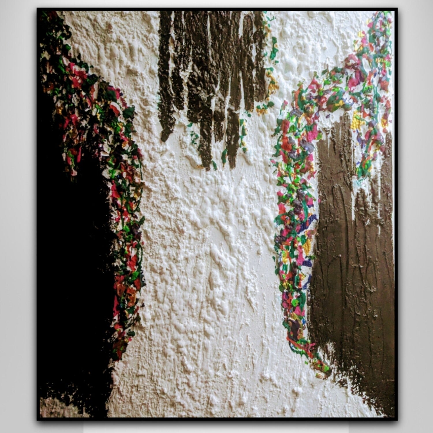Floral painting-Floral canvas art-Lounge decor-Pink canvas wall art-Hallway decor-Affordable abstract-Living room art-Canvas art pink-White 20 x 24 inches | Nenyasha Cherish Arts