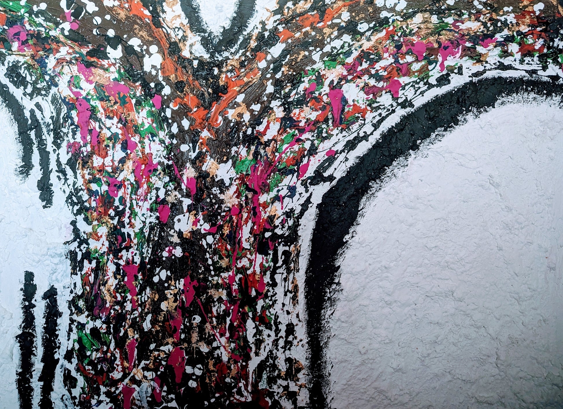 Large mixed media canvas art | white textured art | 30 x 22 inches | Nenyasha Cherish Arts
