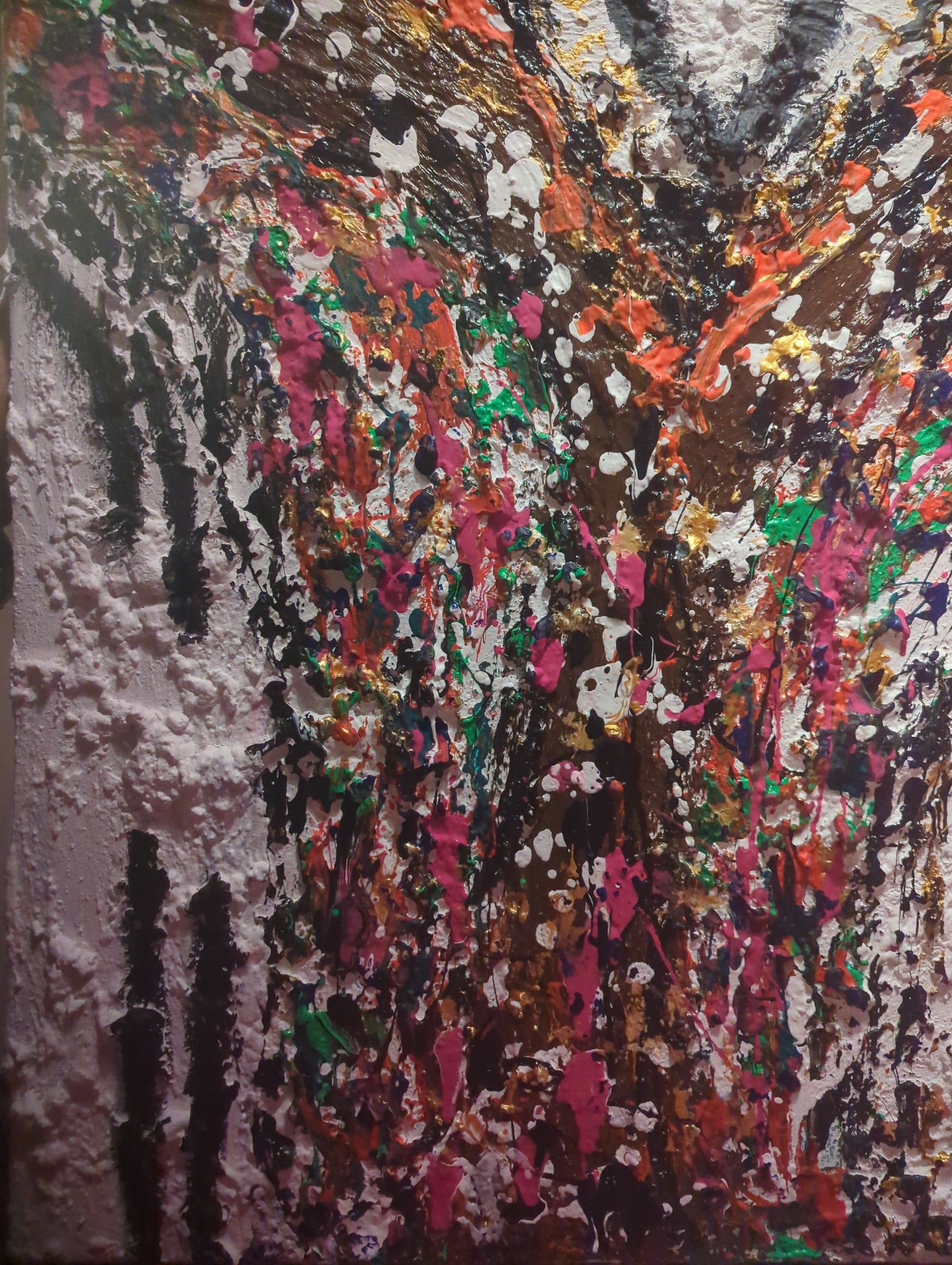 Large mixed media canvas art | white textured art | 30 x 22 inches | Nenyasha Cherish Arts