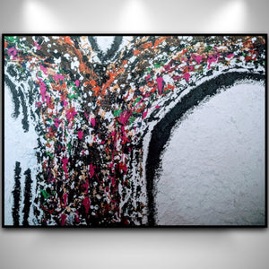 Large mixed media canvas art | white textured art | 30 x 22 inches | Nenyasha Cherish Arts