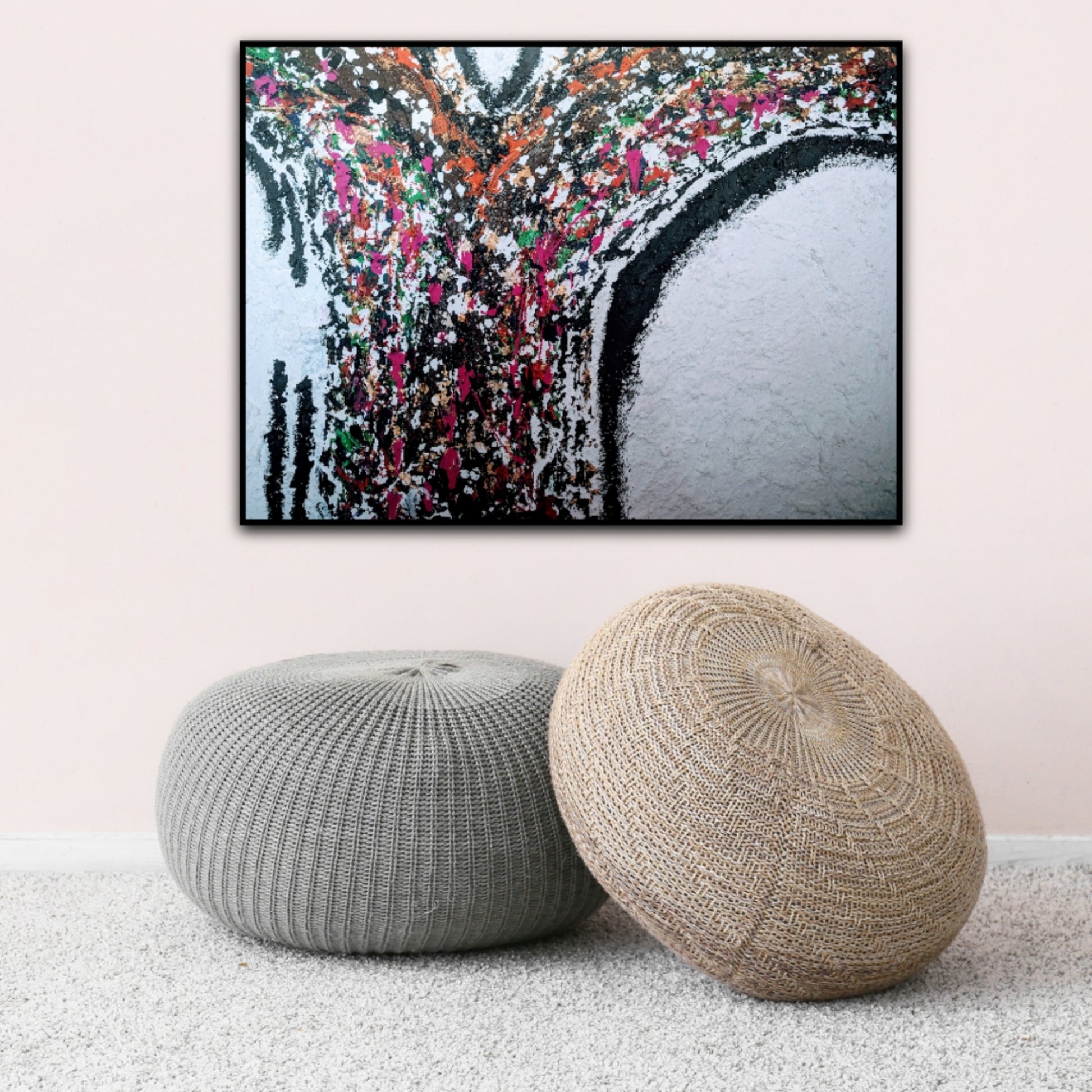 Large mixed media canvas art | white textured art | 30 x 22 inches | Nenyasha Cherish Arts