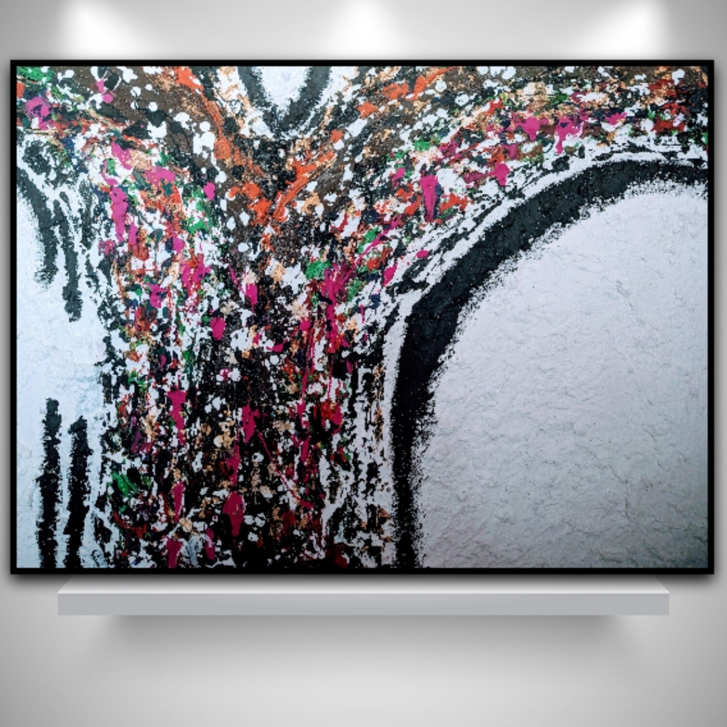 Large mixed media canvas art | white textured art | 30 x 22 inches | Nenyasha Cherish Arts