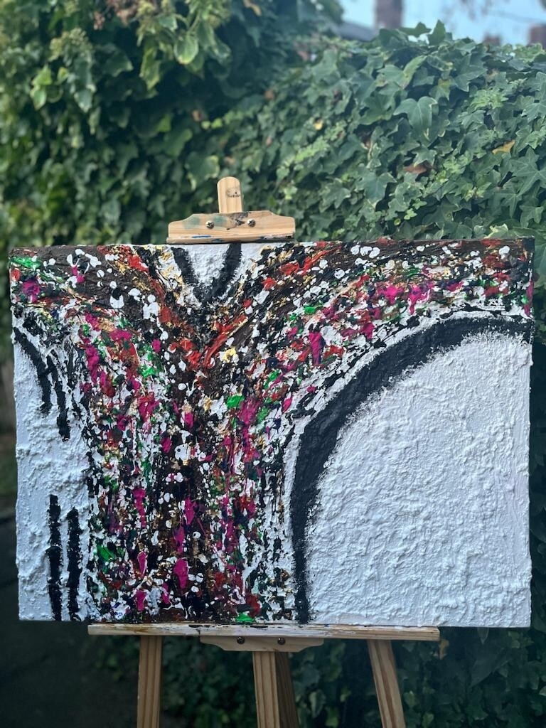 Large mixed media canvas art | white textured art | 30 x 22 inches | Nenyasha Cherish Arts