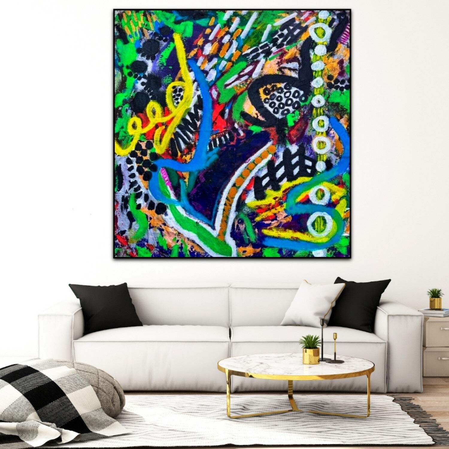 Vibrant Green Abstract Art on Canvas - Large Mixed Media Painting - Luxury Wall Decor - Hand-Painted Modern Art" "Modern Green Artwork - Abstract Oil Painting on Canvas - Large Wall Art - Mixed Media | Nenyasha Cherish Arts
