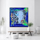 "Nature-Inspired Mixed Media Canvas in Green and Blue - Vibrant Textured Artwork" "Serene Green and Blue Mixed Media Canvas - Organic Nature-Inspired Art" "Textured Acrylic and Oil Art - Vibrant blue | Nenyasha Cherish Arts