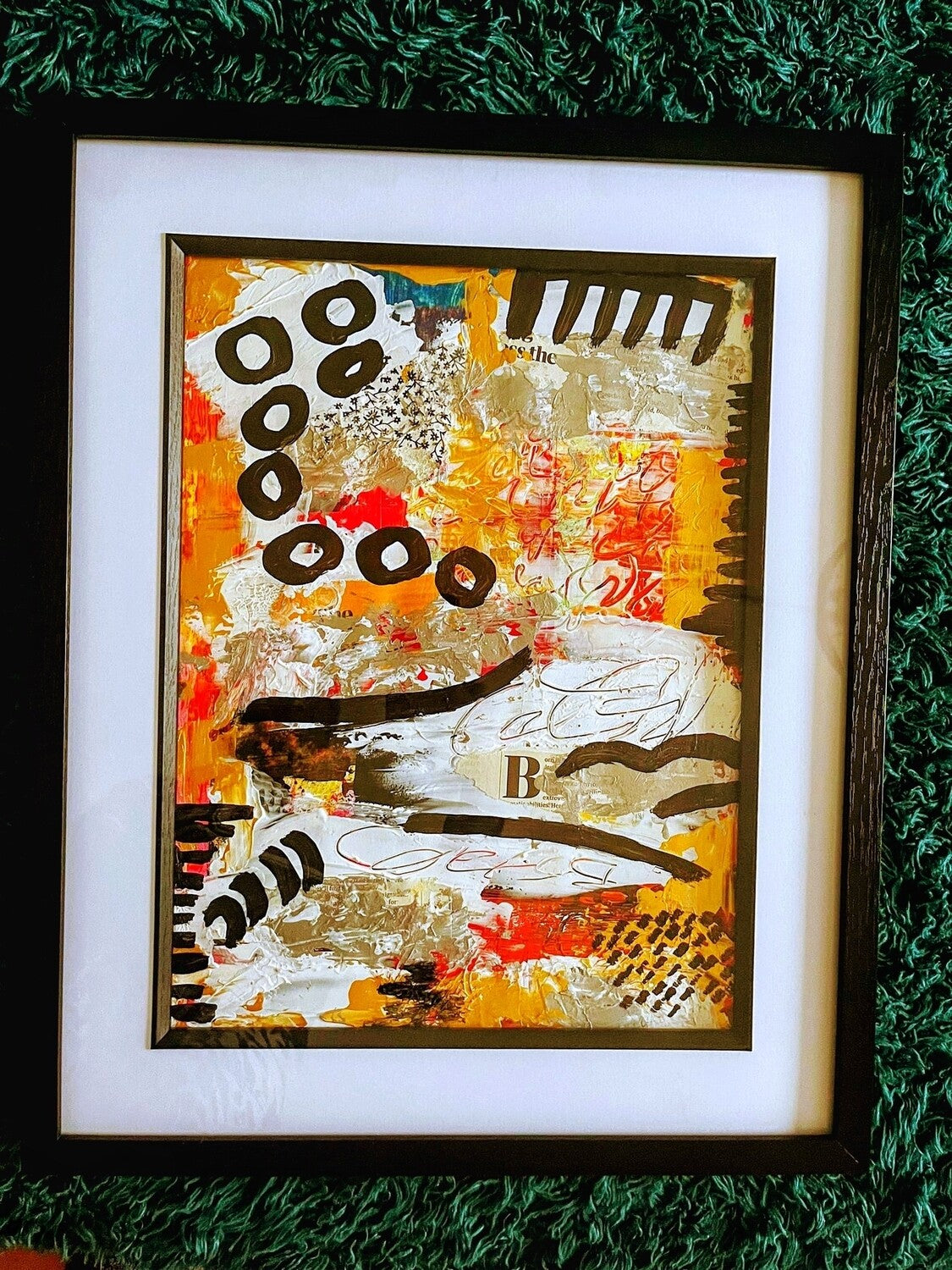 Contemporary gold art | mixed media abstract art | 16 x12 inches | Nenyasha Cherish Arts