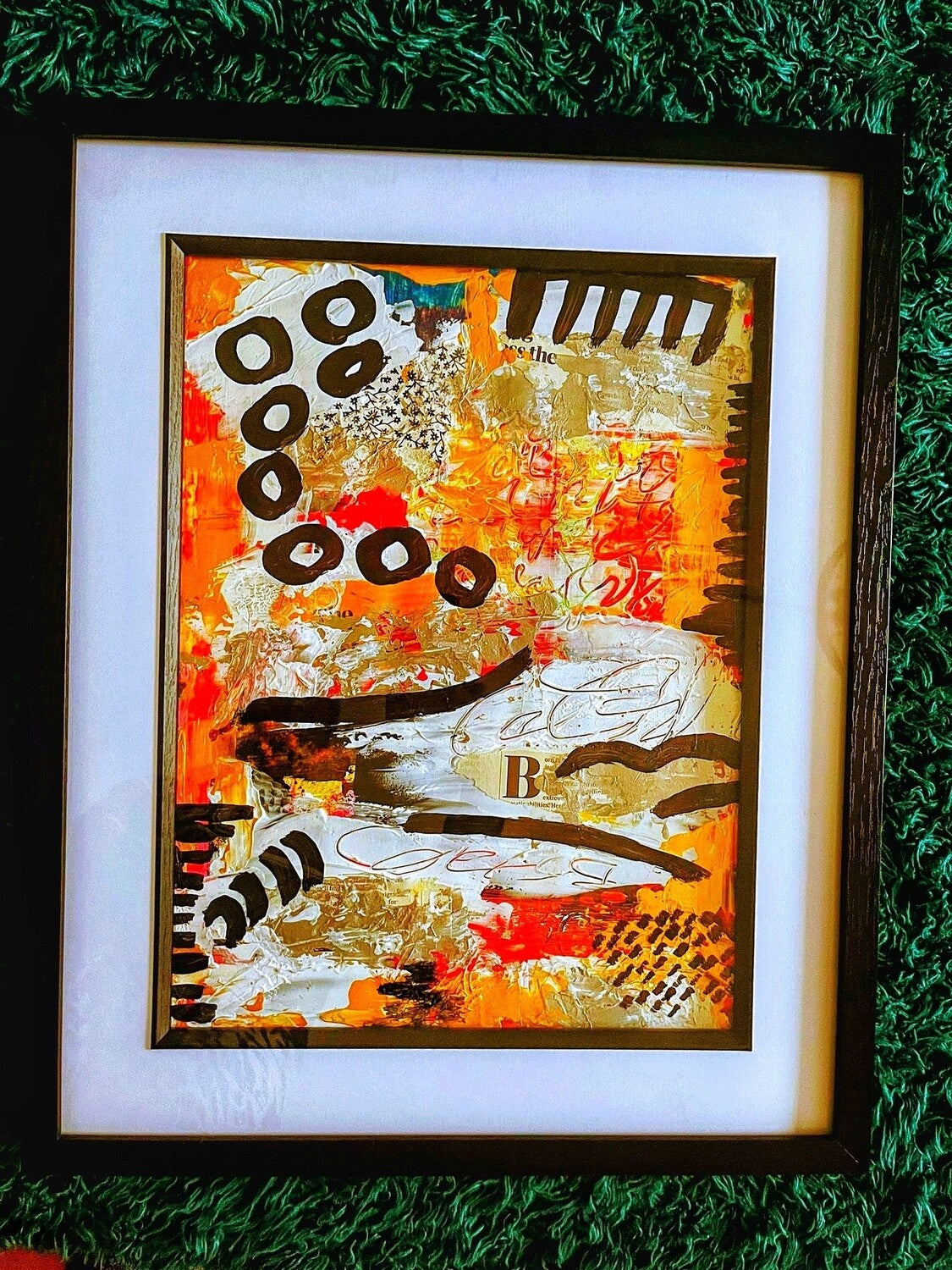 Contemporary gold art | mixed media abstract art | 16 x12 inches | Nenyasha Cherish Arts