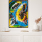 Abstract Fusion: Yellow, Blue, and Black - Dynamic Mixed Media Artwork" Decor -Frames | Nenyasha Cherish Arts